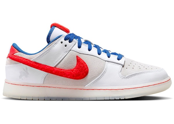 Nike Dunk Low Retro PRM Year of the Rabbit White Crimson Varsity Royal